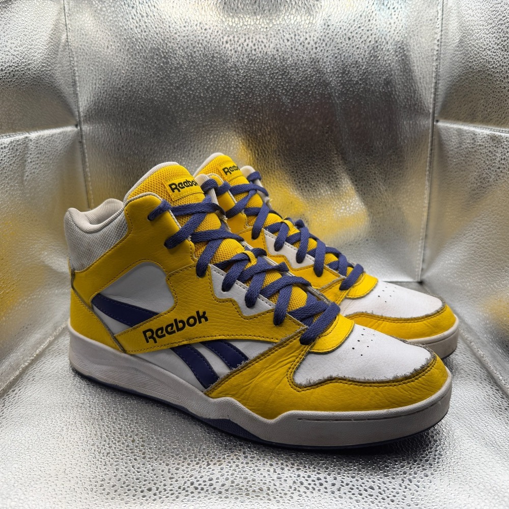 Size 11.5 Reebok Royal BB4500 H12 High‎ Top Yellow/White Mens Shoes GX3963